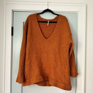 Free People Oversized V Neck Sweater